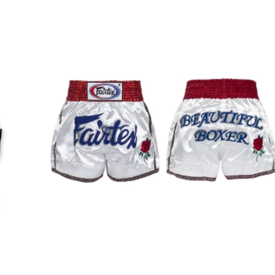 Fairtex Beauty Boxer 白藍玫瑰泰拳褲